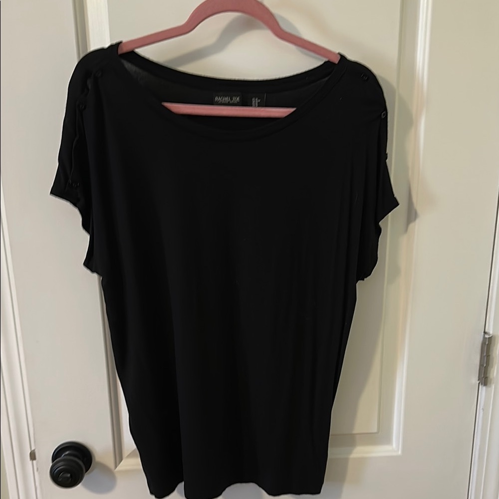 Rachel Zoe Black Relaxed Short Sleeve T-Shirt
